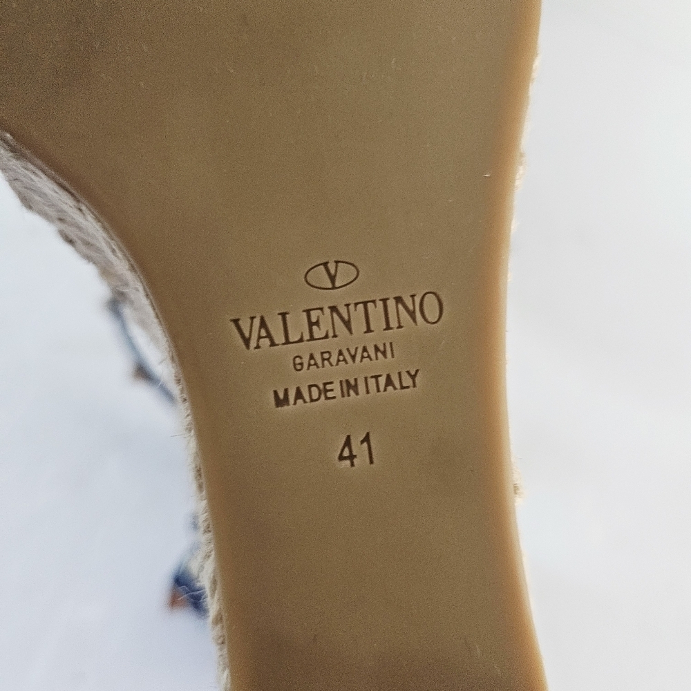 NEW Valentino Garavani Rockstud Strappy Espadrille Wedge Sandals Size EU 41 - Picture 8 of 9